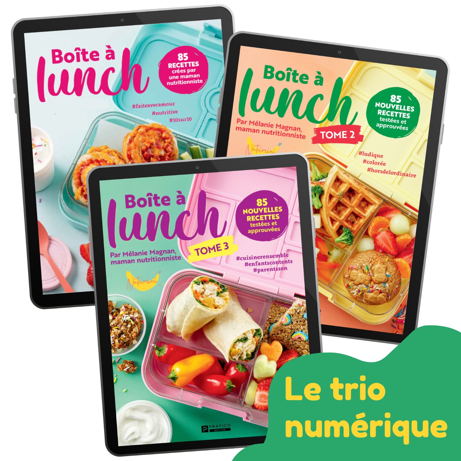 TRIO Livres Boîte à lunch TOME 1 + TOME 2 + TOME 3 – NUMÉRIQUE